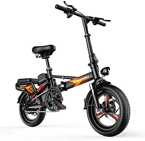 Bicicletas eléctrica : Bicicleta eléctrica de nieve, 14" bicicleta eléctrica plegable E-Bici, 400W aluminio bicicleta eléctrica, bicicleta plegable portátil con pantalla de visualización electrónica, for adultos y adolescen