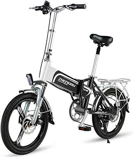 Bicicletas eléctrica : Bicicleta eléctrica de nieve, 20 pulgadas bicicleta eléctrica, Adulto plegable suave cola de la bicicleta, 10AH batería 36V400W / litio, móvil de carga del teléfono USB / LED frontal de faros, masculi