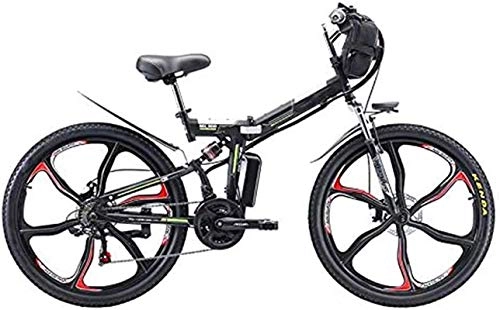 Bicicletas eléctrica : Bicicleta eléctrica de Nieve, 26 '' Bicicleta de montaña eléctrica Plegable de 26 '', Bicicleta eléctrica con batería de Iones de Litio de 48V 8AH / 1.