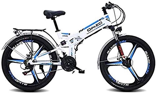 Bicicletas eléctrica : Bicicleta eléctrica de Nieve, 26"Folding Ebike, Bicicleta de montaña eléctrica de 300 vatios para Adultos 48V 10Ah Ion de Litio Pedal de batería Assi.