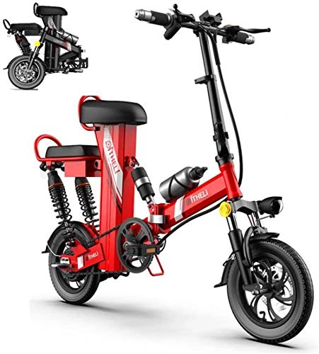 Bicicletas eléctrica : Bicicleta eléctrica de nieve, Adulto bicicleta eléctrica, portátil plegable bicicleta eléctrica, 48V350W motor, neumáticos de 12 pulgadas, LEC visualización y una batería extraíble Batería de litio Pl