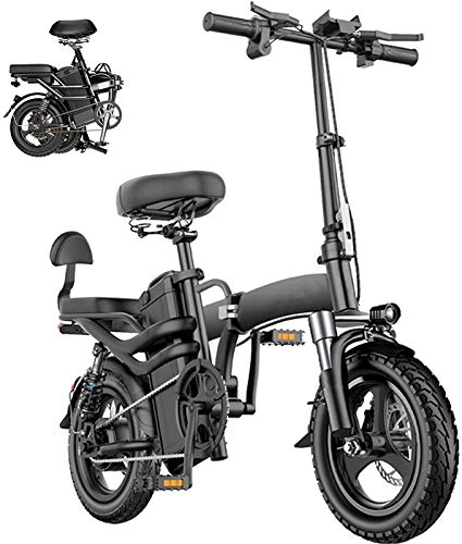 Bicicletas eléctrica : Bicicleta eléctrica de nieve, Bicicleta eléctrica eléctrica plegable de 14 pulgadas para adultos para adultos de la bicicleta de la ciudad eléctrica adolescente con 36V / 30Ah Batería de litio de liti