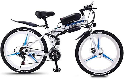 Bicicletas eléctrica : Bicicleta eléctrica de nieve, Bicicleta eléctrica plegable de 26 pulgadas para adultos con 36V 350W Motor 21 veloz Engranaje y 3 modelo de trabajo eléctrico e-bike nieve bicicleta ciclomotor marco de