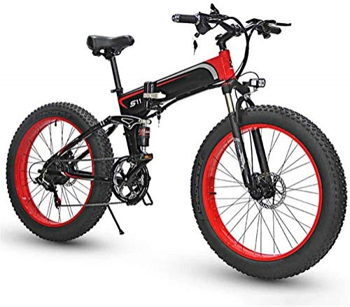Bicicletas eléctrica : Bicicleta eléctrica de Nieve, Bicicleta eléctrica Plegable Fat Tire 26", la Ciudad de montaña de la Bicicleta, asistida E-Bici Ligero con Motor de 350 W, 7 Shifter Velocidad del Acelerador, la Pantal