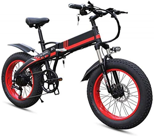 Bicicletas eléctrica : Bicicleta eléctrica de nieve, Bicicleta plegable eléctrico for adultos, de 20 pulgadas Neumáticos bicicleta de montaña eléctrica, ligero ajustable de la aleación de cuadro variable 7 Velocidad E-Bici