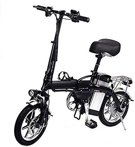 Bicicletas eléctrica : Bicicleta eléctrica de nieve, Bicicletas eléctricas rápidas for adultos de 14" bicicleta plegable eléctrica con 48V 10AH batería de litio 350w de alta velocidad del motor for adultos Batería de litio