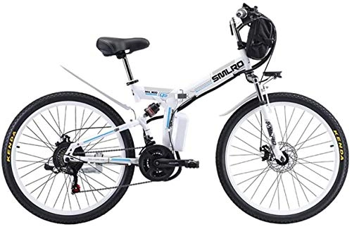 Bicicletas eléctrica : Bicicleta eléctrica de nieve, Eléctrica de bicicletas de montaña de 26" de pantalla E-bici plegable de la rueda LED conmuta el 21 de velocidad de bicicletas eléctricas E-bici del motor 500W, tres modo