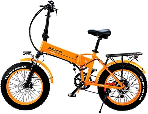 Bicicletas eléctrica : Bicicleta eléctrica de nieve, Playa Nieve plegable bicicleta eléctrica de la batería de litio de 20 pulgadas Fat Tire 48V500W Motor 12.8AH, Adulto de bicicletas de montaña Off-Road Batería de litio Pl