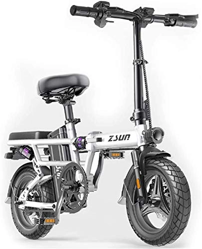 Bicicletas eléctrica : Bicicleta eléctrica de nieve, Plegable bicicleta eléctrica for los adultos, conmutar Ebike con 400W de motor y de carga USB eléctrico, Ciudad de bicicletas Velocidad máxima 25 km / h Batería de litio