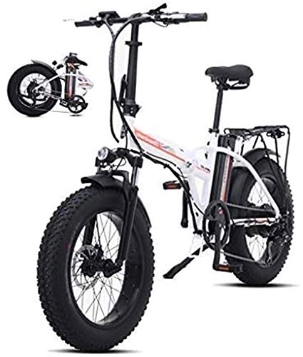 Bicicletas eléctrica : Bicicleta eléctrica de nieve, Plegables bicicleta eléctrica for los adultos, bicicleta eléctrica / conmuta E-bici Con 5000W Motor, 48V 15Ah de la batería, Professional 7 Velocidad de Transmisión Engra