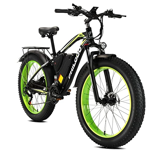 Bicicletas eléctrica : Bicicleta Eléctrica E-MTB 26", Bicicleta de Montaña con 4, 0 Neumáticos Gordos Batería Litio 48V 13Ah, 85N.m, Shimano 21vel, Freno de Disco Hidraulico, Kilometraje de Recarga 70KM
