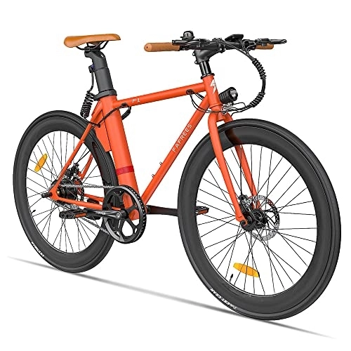 Bicicletas eléctrica : Bicicleta eléctrica Fafrees F1, Bicicleta de Carretera eléctrica para Adultos de 250W con neumáticos 700C*28, batería extraíble de 36V 8.7Ah, 25km / h, Naranja