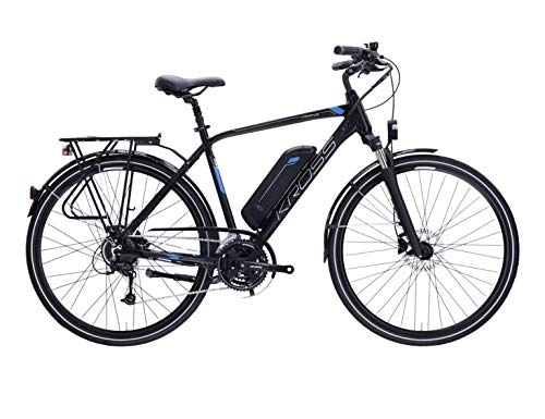 Bicicletas eléctrica : Bicicleta eléctrica Kross Trans Hybrid negro / azul / plata mat 2021