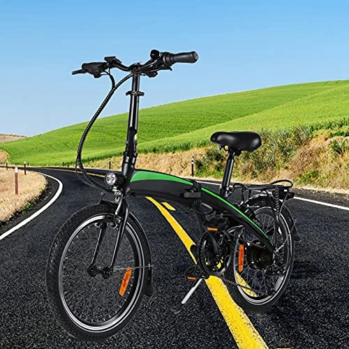 Bicicletas eléctrica : Bicicleta eléctrica Marco Plegable Rueda óptima de 20" 3 Modos de conducción 7 velocidades Batería de Iones de Litio Oculta 7.5AH extraíble