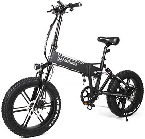 Bicicletas eléctrica : Bicicleta eléctrica para hombres y mujeres, bicicleta de aleación de aluminio de 500W con interfaz USB de batería de litio de 48V 10.4AH, bicicleta plegable de suspensión completa para adultos (Color: