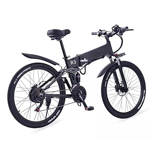 Bicicletas eléctrica : Bicicleta eléctrica plegable de 750 W, 12, 8 Ah, batería extraíble de 48 V, bicicleta eléctrica, 21 velocidades, neumático de 26 pulgadas, bicicletas eléctricas plegables para adultos, bicicletas elé