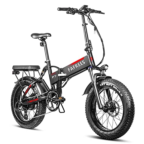 Bicicletas eléctrica : Bicicleta eléctrica Plegable de 750W PANASONIC 48V 13.6Ah Batería extraíble Bicicleta eléctrica de Playa para Nieve para Adultos, Cambio de Marchas de suspensión Total Shimano de 7 velocidades