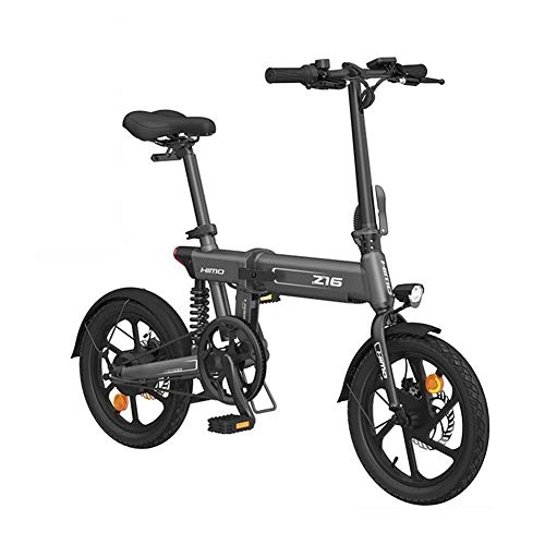 Bicicletas eléctrica : Bicicleta Eléctrica Plegable E-Bike con Motor De 250 W, Rueda De 12 Pulgadas, hasta 25 Km / H, Kilometraje Máximo 80 Km, para Adultos Y Viajeros - Gris