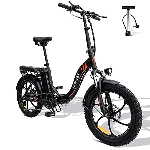 Bicicletas eléctrica : Bicicleta eléctrica Plegable Fafrees F20, 250W / 15Ah Bicicleta eléctrica Urbana, 20 Pulgadas Fatbike, Shimano 7 velocidades, Alcance 120 km, 25km / h, Negro