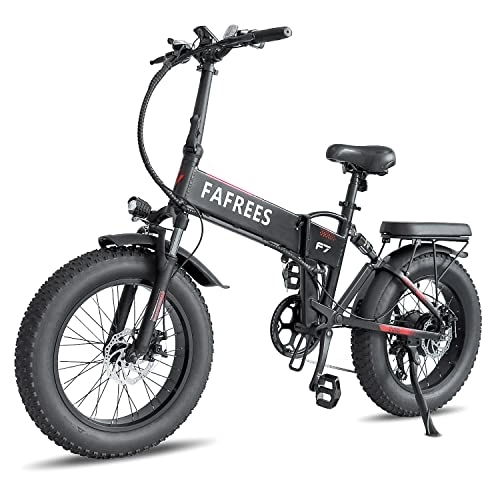 Bicicletas eléctrica : Bicicleta eléctrica plegable Fafrees F7 Fatbike de 20 pulgadas, bicicleta eléctrica plegable, bicicleta eléctrica plegable con batería 48 V10 AH, 150 kg Shimano 7
