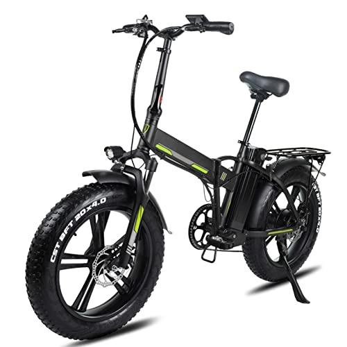 Bicicletas eléctrica : Bicicleta eléctrica plegable for adultos 20 pulgadas 4.0 Bicicleta eléctrica de neumático de grasa 500W / 750W con 48V 15Ah Bicicleta eléctrica plegable de batería ( Color : 48v 500w 15Ah Black )