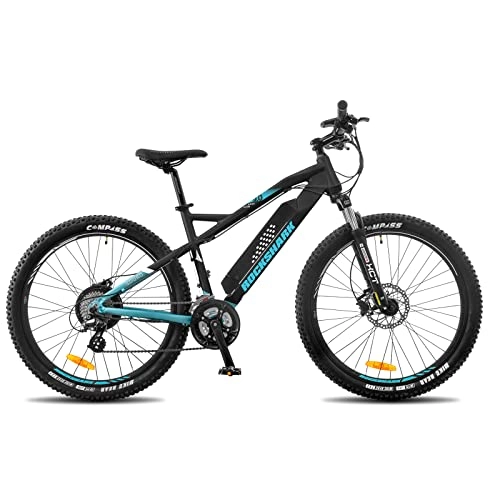 Bicicletas eléctrica : Bicicleta eléctrica RockShark de 27, 5 pulgadas, para hombre y mujer, con motor Bafang de 250 W, batería Samsung de 11, 6 Ah y Shimano de 24 velocidades