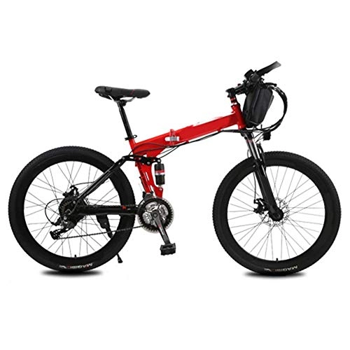 Bicicletas eléctrica : Bicicleta eléctrica TCYLZ de 26 pulgadas, aleación de aluminio, 36 V, 10 Ah, batería de litio de montaña, 21 marchas, con bolsa, color blanco