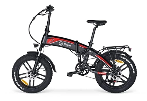 Bicicletas eléctrica : Bicicleta eléctrica, Youin You-Ride Dakar, Plegable, Ruedas Fat 20", batería integrada extraíble, autonomía hasta 45 km, Cambio Shimano de 7 velocidades.