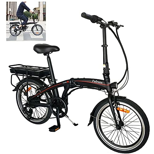 Bicicletas eléctrica : Bicicleta Eléctricas Bicicletas Plegables Negro 250W Autonoma de Bateria de Litio 36V 10AH 25 km / h Bicicletas Plegables para Mujeres / Hombres