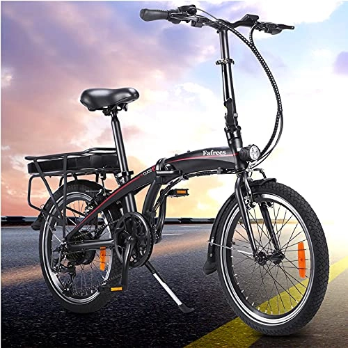 Bicicletas eléctrica : Bicicleta Eléctricas Negro Bicicletas Plegables, Fabricada en Aluminio de aviacin Plegable 25 km / h, hasta 45-55 km Bicicletas De Carretera para Mujeres / Hombres