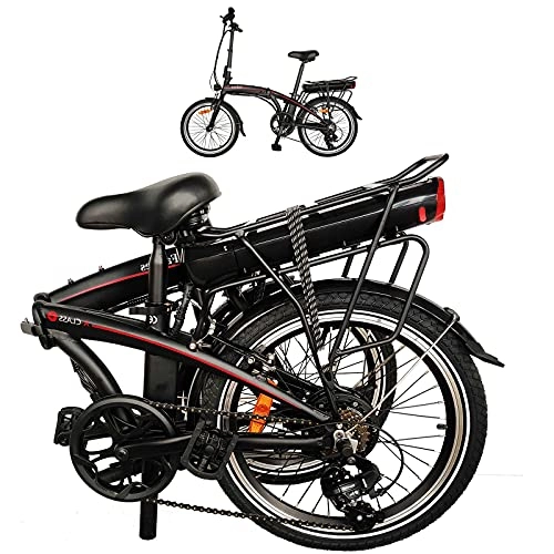 Bicicletas eléctrica : Bicicleta Eléctricas Negro Bicicletas Plegables, Fabricada en Aluminio de aviacin Plegable 25 km / h, hasta 45-55 km Bicicletas De montaña para Hombres / Adultos