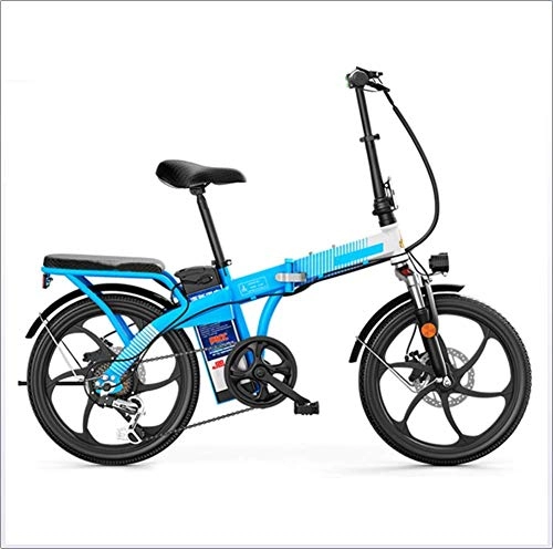 Bicicletas eléctrica : Bicicletas 20Inches Plegable Elctrica De Ciclo 250W 48V E-Bici 7 Velocidad De Una Rueda Doble Suspensin De La Bici Plegable (Marco De Acero De Alto Carbono)