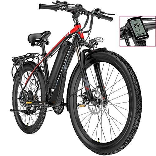 Bicicletas eléctrica : Bicicletas Elctricas para Adultos, Bicicleta De Montaa para Hombre, 26" 48V 400W con Batera De Iones De Litio Extrable, para Ciclismo Al Aire Libre, Rojo