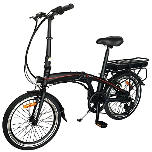 Bicicletas eléctrica : Bicicletas electricas Plegables 20 Pulgadas Engranajes de 7 velocidades 250W Cuadro Plegable de aleación de Aluminio Bicicleta Eléctrica Bicicleta eléctrica para viajeros