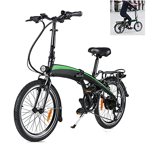 Bicicletas eléctrica : Bicicletas electricas Plegables Marco Plegable 20 Pulgadas 250W 7 velocidades Batería de Iones de Litio Oculta de 7, 5AH