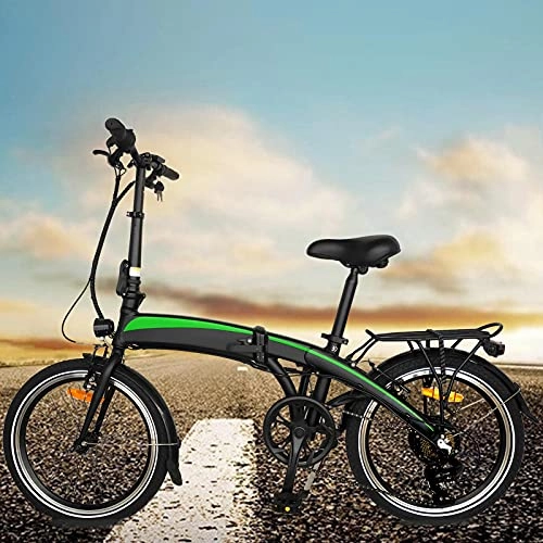 Bicicletas eléctrica : Bicicletas electricas Plegables Marco Plegable Rueda óptima de 20" 250W 7 velocidades Batería de Iones de Litio Oculta 7.5AH extraíble