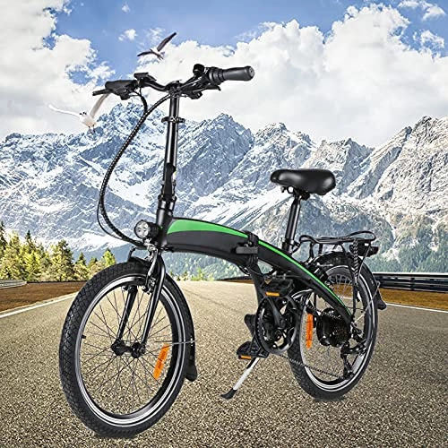 Bicicletas eléctrica : Bicicletas electrico Cuadro de aleación de Aluminio Plegable 20 Pulgadas 3 Modos de conducción Commuter E-Bike Autonomía de 35km-40km