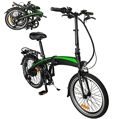 Bicicletas eléctrica : Bicicletas electrico Cuadro de aleación de Aluminio Plegable Motor Potente de 250W 250W 7 velocidades Autonomía de 35km-40km
