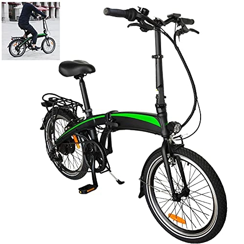 Bicicletas eléctrica : Bicicletas electrico Cuadro de aleación de Aluminio Plegable Motor Potente de 250W 250W 7 velocidades Batería de Iones de Litio Oculta 7.5AH extraíble