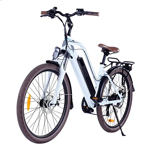 Bicicletas eléctrica : Bicicletas eléctricas para adultos para mujeres 26 pulgadas 250 W Power Assist bicicleta eléctrica con medidor LCD 12.5ah batería 80 km rango para ir de compras viajando (color: blanco)