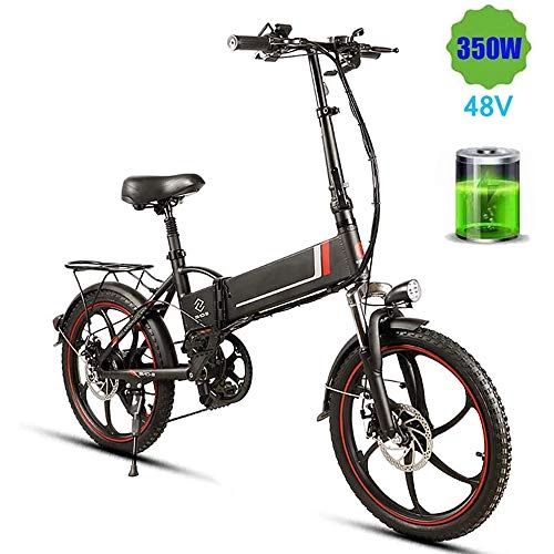 Bicicletas eléctrica : CARACHOME Bicicleta eléctrica, Bicicleta eléctrica Plegable 350W Motor 48V 10.4AH con Puerto de Carga USB 2.0 48V350W para Adultos Hombres Mujeres