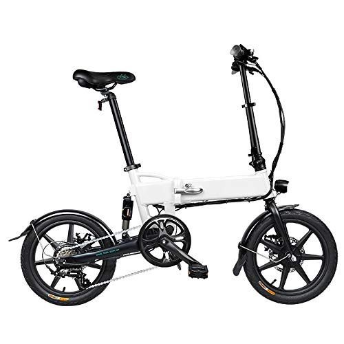 Bicicletas eléctrica : CARACHOME Bicicleta eléctrica Plegable de 16 Pulgadas, Motor de 250 vatios 6 velocidades de Cambio Bicicleta eléctrica Bicicleta de montaña para desplazamientos en la Ciudad