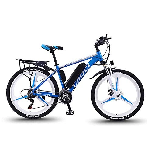Bicicletas eléctrica : CBPE Bicicleta Eléctrica De Montaña Ciclomotor 26 Pulgadas con Motor De 350W Bateria De Litio 36V 8AH Marco De Aluminio Frenos De Disco 3 Modos De Arranque, Azul