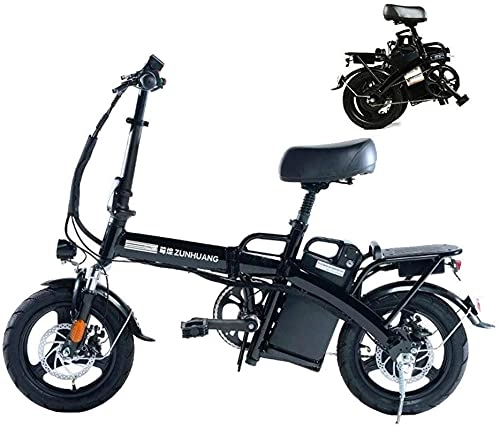 Bicicletas eléctrica : CCLLA Bicicletas eléctricas Plegables para Adultos Bicicletas de Confort Bicicletas reclinadas / de Carretera híbridas de 14 Pulgadas, batería de Litio Desmontable máxima 28AH a Prueba de Polvo y