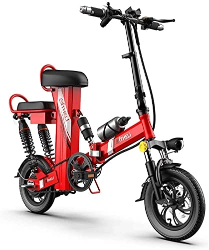 Bicicletas eléctrica : CCLLA Bicicletas eléctricas Plegables para Adultos Bicicletas reclinadas híbridas Confort, 12 Pulgadas, portátil, 350 W, 3 Modos, Bicicleta Urbana, Velocidad máxima, 25 km / h, Marco de aleación d