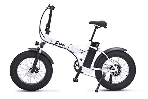 Bicicletas eléctrica : CEAYA Bicicleta Electrica 20 Pulgadas Ebike Plegable Fat Bike Fácil de Controlar, Bateria para 48v 15Ah, Freno de Disco