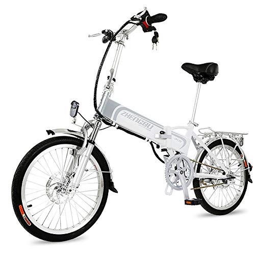 Bicicletas eléctrica : CHJ Bicicleta Elctrica, Motor 36V400W, Batera de Litio 14.5AH Asistida 60KM, Marco de Aleacin de Aluminio Plegable, Adecuado para Hombres Y Mujeres