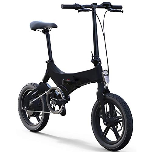 Bicicletas eléctrica : Coche elctrico Plegable Coche de batera pequea para Hombres y Mujeres Batera de Litio porttil Ultraligera Bicicleta de Viaje para Adultos Negro 36V Suspension