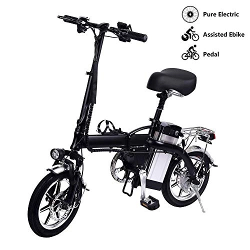 Bicicletas eléctrica : Convincied Lamtwheel 14'' Electric Foldable Bike with Removable Large Capacity Lithium-Ion Battery (48V / 10Ah 350W)