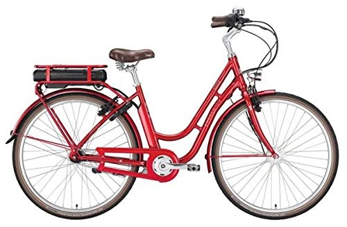 Bicicletas eléctrica : Cortina Excelsior Swan Retro E - Bicicleta eléctrica para mujer, 48 cm, 7F, color rojo